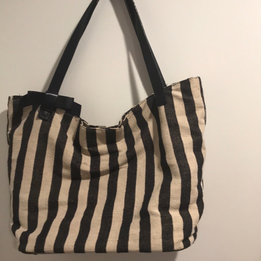 The Limited blue and white striped bag